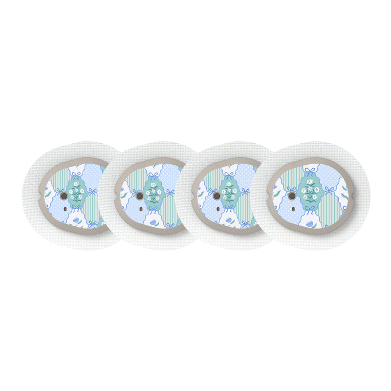 Peelz Cottage Bows Dexcom G7 and Stelo Transmitter Sticker - Pump Peelz Peelz/Stickers White Smoke 4-pack (Set of 4 Stickers)