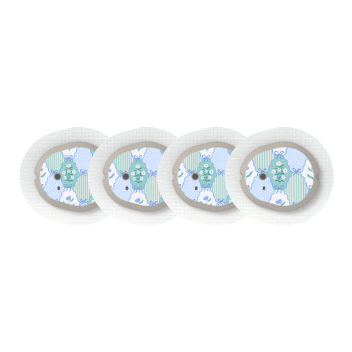 Peelz Cottage Bows Dexcom G7 and Stelo Transmitter Sticker - Pump Peelz Peelz/Stickers White Smoke 4-pack (Set of 4 Stickers)