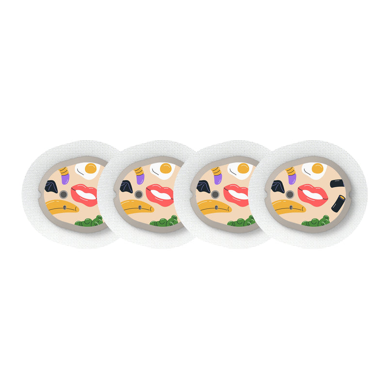 Peelz Candy Chaos Dexcom G7 and Stelo Transmitter Sticker - Pump Peelz Peelz/Stickers White Smoke 4-pack (Set of 4 Stickers)