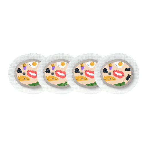 Peelz Candy Chaos Dexcom G7 and Stelo Transmitter Sticker - Pump Peelz Peelz/Stickers White Smoke 4-pack (Set of 4 Stickers)