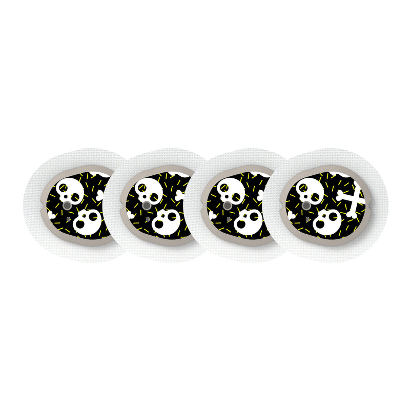 Peelz Bone Pop Dexcom G7 and Stelo Transmitter Sticker - Pump Peelz Peelz/Stickers White Smoke 4-pack (Set of 4 Stickers)
