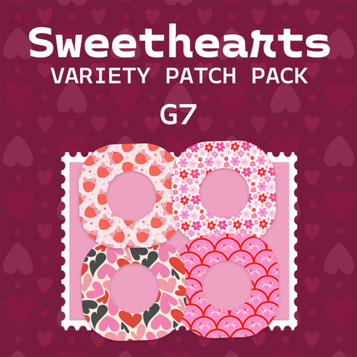 Peelz Sweethearts Variety Dexcom G7 and Stelo Patch Tape - Pump Peelz Patch Medical Tape Brown 12-Pack (Set of 12 Patches),4-Pack (Set of 4 Patches)