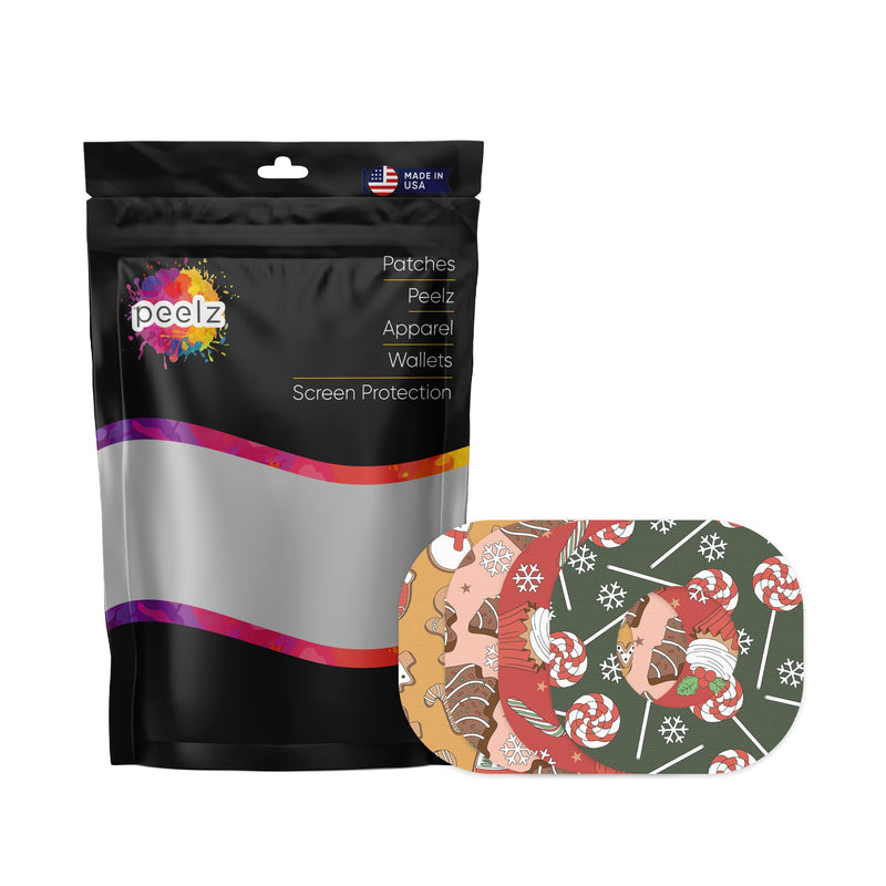 Peelz Christmas Treats Variety Dexcom G7 and Stelo Patch Tape - Pump Peelz Patch Medical Tape White Smoke 12-Pack (Set of 12 Patches),4-Pack (Set of 4 Patches)