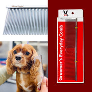 Warren London Groomer's Everyday Comb Pet Combs & Brushes Dark Red