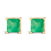 Bids.com 14K White Gold 5x5MM Princess Cut Purple Amethyst Solitaire Stud Earrings Earrings White Smoke Yellow.Gold / Green Emerald