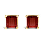 Bids.com 14K White Gold 5x5MM Princess Cut Purple Amethyst Solitaire Stud Earrings Earrings White Smoke Yellow.Gold / Red Garnet