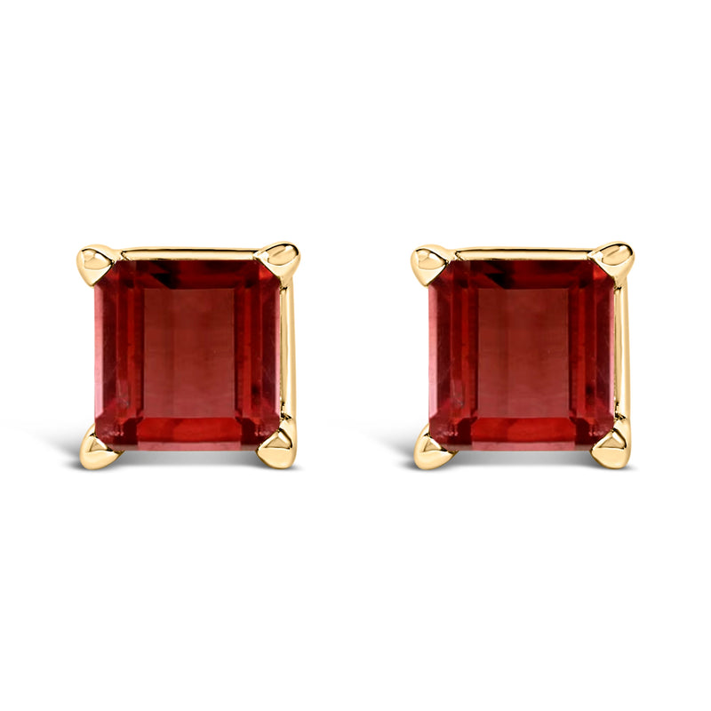Bids.com 14K White Gold 5x5MM Princess Cut Purple Amethyst Solitaire Stud Earrings Earrings White Smoke Yellow.Gold / Red Garnet