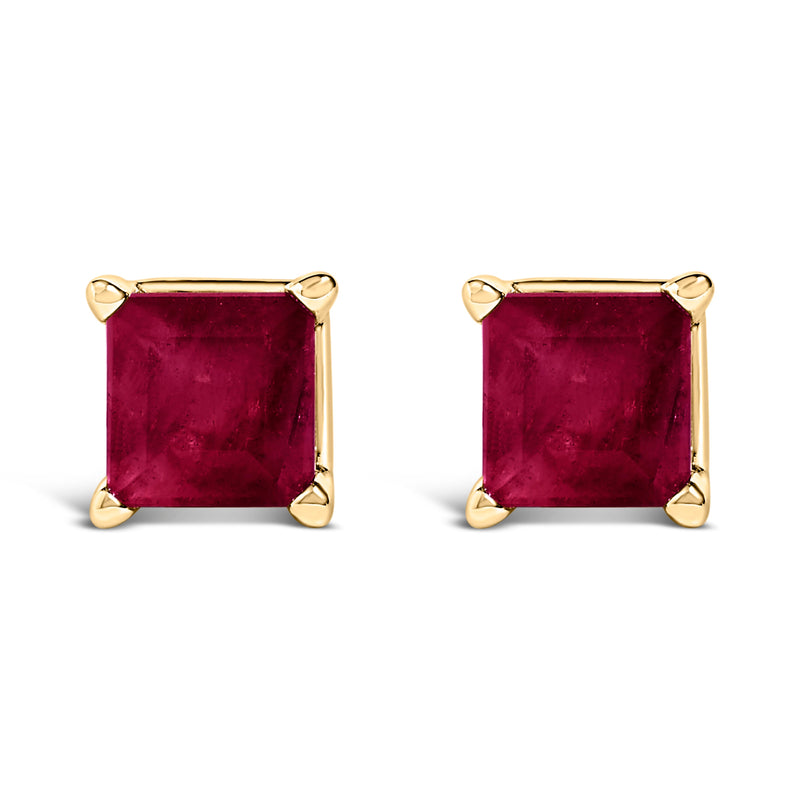 Bids.com 14K White Gold 5x5MM Princess Cut Purple Amethyst Solitaire Stud Earrings Earrings White Smoke Yellow.Gold / Red Ruby