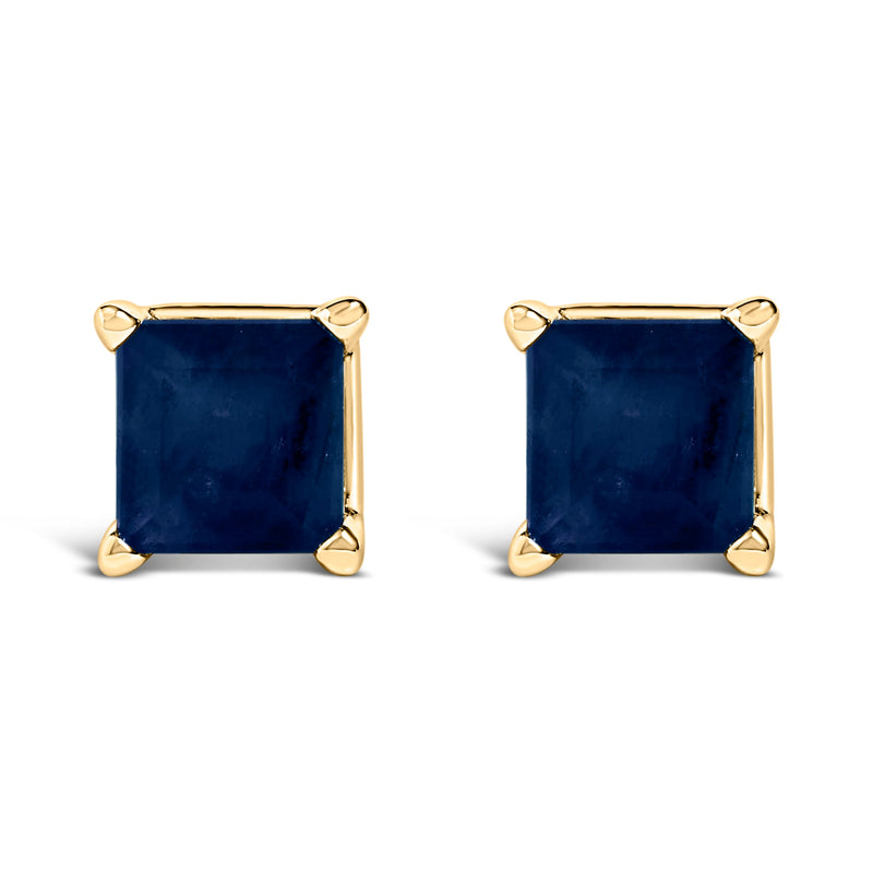 Bids.com 14K White Gold 5x5MM Princess Cut Purple Amethyst Solitaire Stud Earrings Earrings White Smoke Yellow.Gold / Blue Sapphire