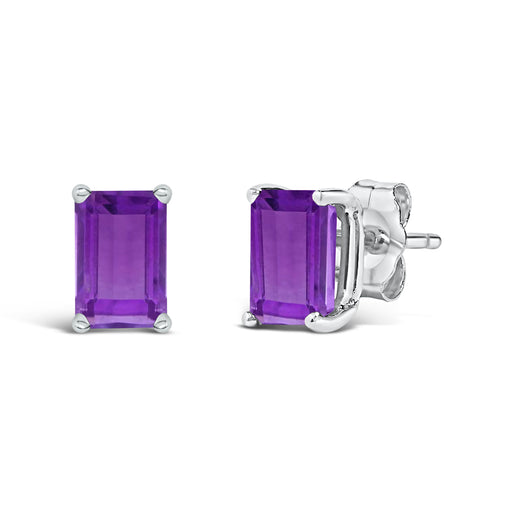 Bids.com 14K White Gold 6x4MM Emerald Shaped Amethyst Solitaire Stud Earrings Earrings White Smoke White.Gold / Purple Amethyst,White.Gold / Green Emerald,White.Gold / Red Garnet,White.Gold / Red Ruby,White.Gold / Blue Sapphire,Yellow.Gold / Purple Amethyst,Yellow.Gold / Green Emerald,Yellow.Gold / Red Garnet,Yellow.Gold / Red Ruby,Yellow.Gold / Blue S