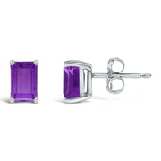 Bids.com 14K White Gold 6x4MM Emerald Shaped Amethyst Solitaire Stud Earrings Earrings White Smoke White.Gold / Purple Amethyst,White.Gold / Green Emerald,White.Gold / Red Garnet,White.Gold / Red Ruby,White.Gold / Blue Sapphire,Yellow.Gold / Purple Amethyst,Yellow.Gold / Green Emerald,Yellow.Gold / Red Garnet,Yellow.Gold / Red Ruby,Yellow.Gold / Blue S