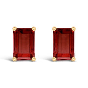 Bids.com 14K White Gold 6x4MM Emerald Shaped Amethyst Solitaire Stud Earrings Earrings White Smoke Yellow.Gold / Red Garnet