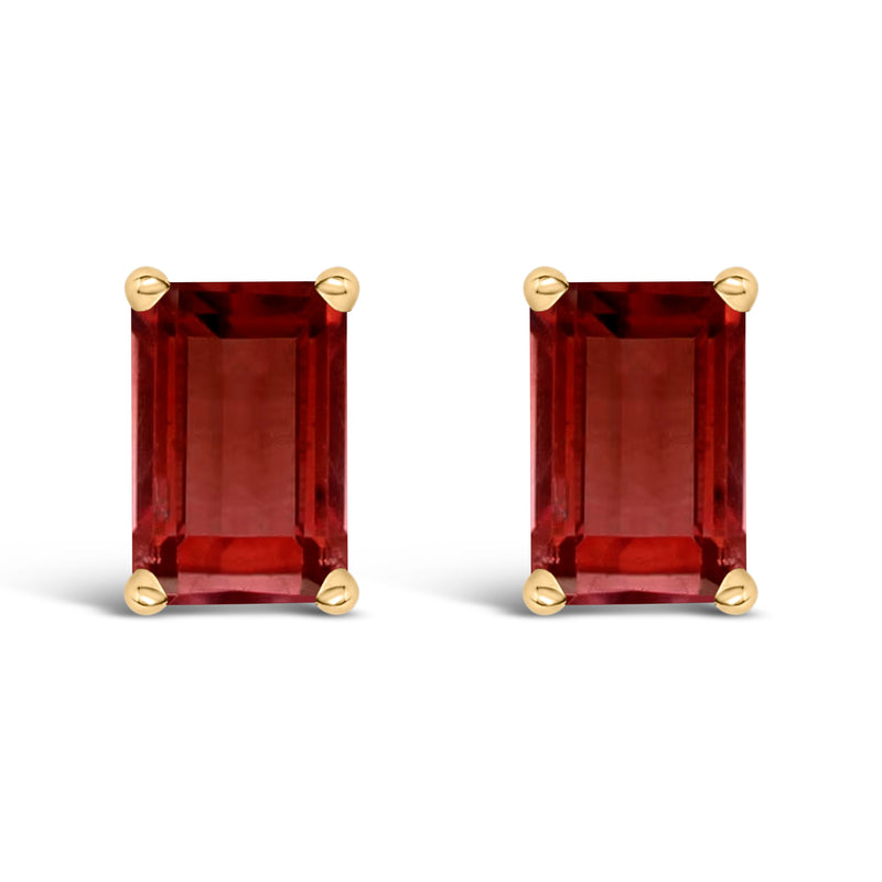Bids.com 14K White Gold 6x4MM Emerald Shaped Amethyst Solitaire Stud Earrings Earrings White Smoke Yellow.Gold / Red Garnet