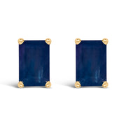 Bids.com 14K White Gold 6x4MM Emerald Shaped Amethyst Solitaire Stud Earrings Earrings White Smoke Yellow.Gold / Blue Sapphire