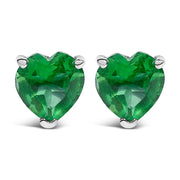 Bids.com 14K White Gold 5MM Heart Cut Purple Amethyst Solitaire Stud Earrings Earrings White Smoke White.Gold / Green Emerald