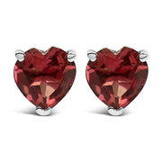 Bids.com 14K White Gold 5MM Heart Cut Purple Amethyst Solitaire Stud Earrings Earrings White Smoke White.Gold / Red Garnet