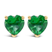 Bids.com 14K White Gold 5MM Heart Cut Purple Amethyst Solitaire Stud Earrings Earrings White Smoke Yellow.Gold / Green Emerald
