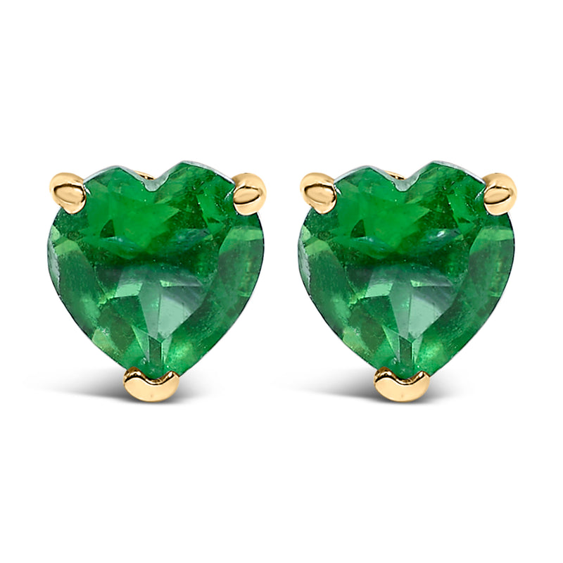 Bids.com 14K White Gold 5MM Heart Cut Purple Amethyst Solitaire Stud Earrings Earrings White Smoke Yellow.Gold / Green Emerald