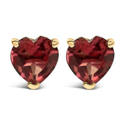 Bids.com 14K White Gold 5MM Heart Cut Purple Amethyst Solitaire Stud Earrings Earrings White Smoke Yellow.Gold / Red Garnet