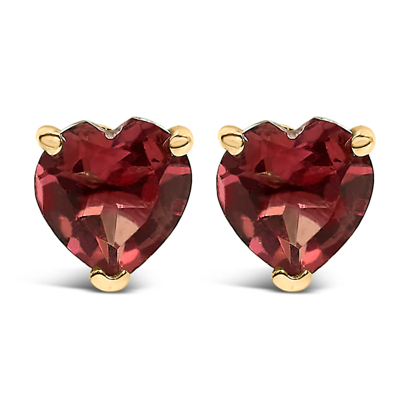 Bids.com 14K White Gold 5MM Heart Cut Purple Amethyst Solitaire Stud Earrings Earrings White Smoke Yellow.Gold / Red Garnet