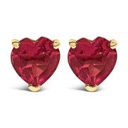 Bids.com 14K White Gold 5MM Heart Cut Purple Amethyst Solitaire Stud Earrings Earrings White Smoke Yellow.Gold / Red Ruby