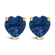 Bids.com 14K White Gold 5MM Heart Cut Purple Amethyst Solitaire Stud Earrings Earrings White Smoke Yellow.Gold / Blue Sapphire