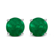 Bids.com 14K White Gold 5X5MM Round Purple Amethyst Solitaire Stud Earrings Earrings White Smoke White.Gold / Green Emerald
