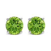 Bids.com 14K White Gold 5X5MM Round Purple Amethyst Solitaire Stud Earrings Earrings White Smoke White.Gold / Green Peridot