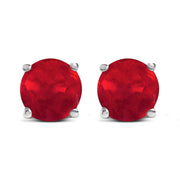 Bids.com 14K White Gold 5X5MM Round Purple Amethyst Solitaire Stud Earrings Earrings White Smoke White.Gold / Red Ruby