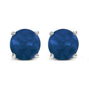 Bids.com 14K White Gold 5X5MM Round Purple Amethyst Solitaire Stud Earrings Earrings White Smoke White.Gold / Blue Sapphire