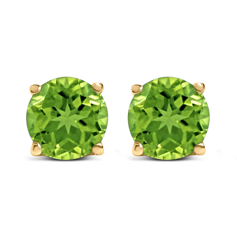 Bids.com 14K White Gold 5X5MM Round Purple Amethyst Solitaire Stud Earrings Earrings White Smoke Yellow.Gold / Green Peridot