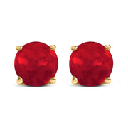 Bids.com 14K White Gold 5X5MM Round Purple Amethyst Solitaire Stud Earrings Earrings White Smoke Yellow.Gold / Red Ruby