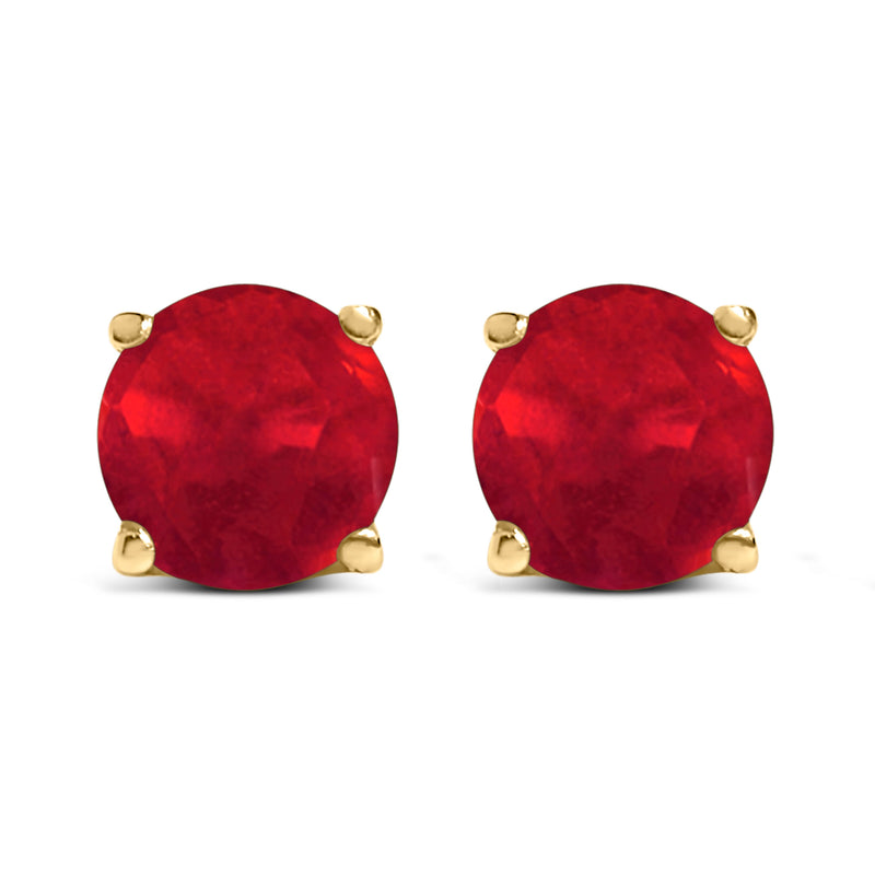 Bids.com 14K White Gold 5X5MM Round Purple Amethyst Solitaire Stud Earrings Earrings White Smoke Yellow.Gold / Red Ruby