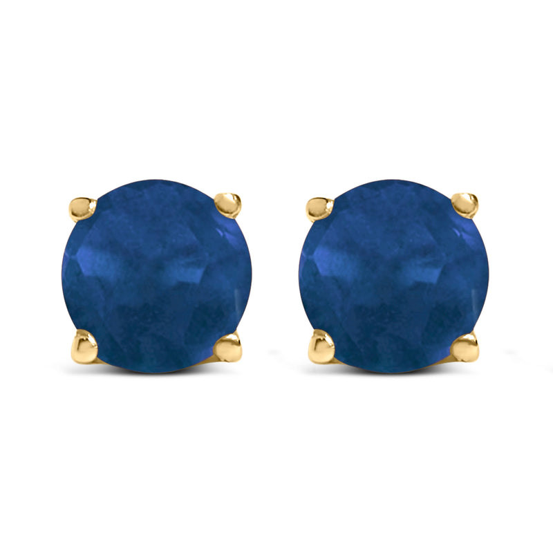 Bids.com 14K White Gold 5X5MM Round Purple Amethyst Solitaire Stud Earrings Earrings White Smoke Yellow.Gold / Blue Sapphire