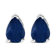 Bids.com 14K White Gold 6x4MM Pear Shaped Purple Amethyst Solitaire Stud Earrings Earrings White Smoke White.Gold / Blue Sapphire