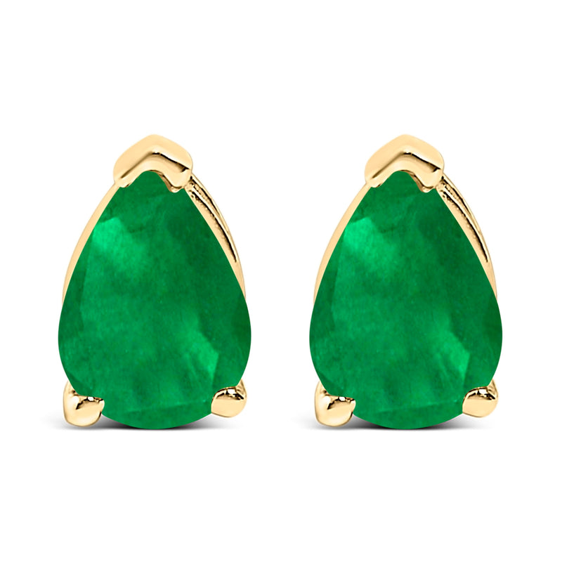 Bids.com 14K White Gold 6x4MM Pear Shaped Purple Amethyst Solitaire Stud Earrings Earrings White Smoke Yellow.Gold / Green Emerald