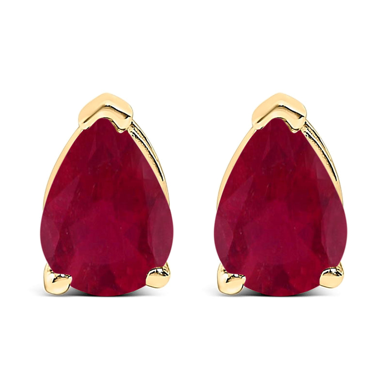 Bids.com 14K White Gold 6x4MM Pear Shaped Purple Amethyst Solitaire Stud Earrings Earrings White Smoke Yellow.Gold / Red Ruby