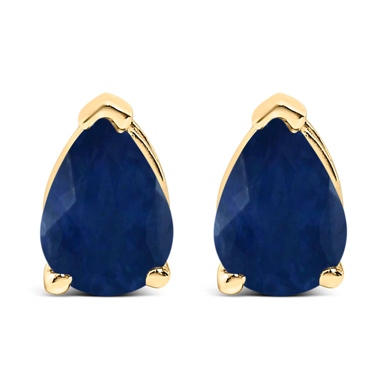 Bids.com 14K White Gold 6x4MM Pear Shaped Purple Amethyst Solitaire Stud Earrings Earrings White Smoke Yellow.Gold / Blue Sapphire