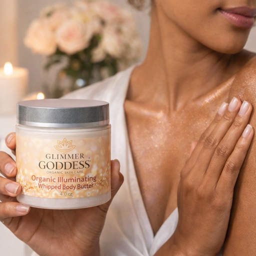 Glimmer Goddess® Organic Skin Care Organic Shimmer Body Butter – Radiant, Deep Hydration Shimmer Sienna Bronze / Soft Glow - Level 1,Bronze / Noticeable Glow - Level 2,Bronze / Bold Glow - Level 3,Diamond / Soft Glow - Level 1,Diamond / Noticeable Glow - Level 2,Diamond / Bold Glow - Level 3,Gold / Soft Glow - Level 1,Gold / Noticeable Glow - Level 2,Gold /