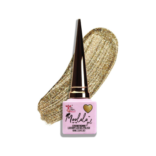 minimanimoo Moolala™ 2 Step Gel - #25 Glittery Gold Nail Polish Light Gray