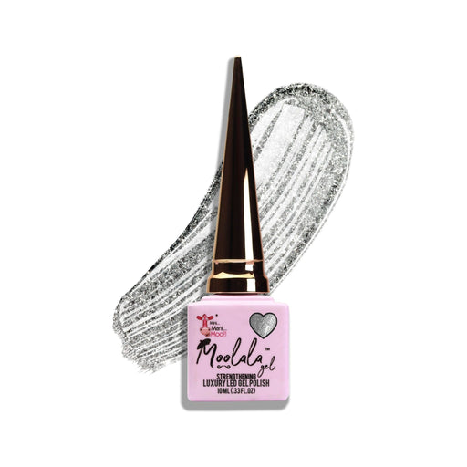 minimanimoo Moolala™ 2 Step Gel - #24 Glittery Silver Nail Polish Light Gray