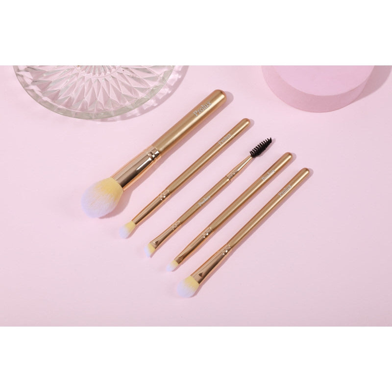 Prolux Cosmetics Deluxe Brush Set BRUSH SET Thistle Gold,Black