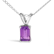 Bids.com 14K White Gold 6x4MM Emerald Cut Purple Amethyst Solitaire Pendant Necklace Necklaces White Smoke White.Gold / 18 / Purple Amethyst,White.Gold / 18 / Green Emerald,White.Gold / 18 / Red Garnet,White.Gold / 18 / Red Ruby,White.Gold / 18 / Blue Sapphire,Yellow.Gold / 18 / Purple Amethyst,Yellow.Gold / 18 / Green Emerald,Yellow.Gold / 18 / Red Garnet,Yel