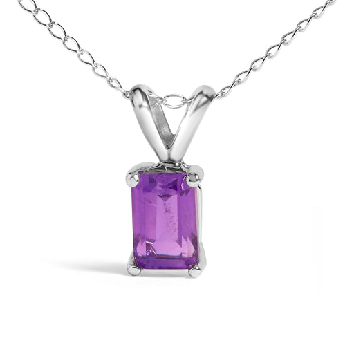 Bids.com 14K White Gold 6x4MM Emerald Cut Purple Amethyst Solitaire Pendant Necklace Necklaces White Smoke White.Gold / 18 / Purple Amethyst,White.Gold / 18 / Green Emerald,White.Gold / 18 / Red Garnet,White.Gold / 18 / Red Ruby,White.Gold / 18 / Blue Sapphire,Yellow.Gold / 18 / Purple Amethyst,Yellow.Gold / 18 / Green Emerald,Yellow.Gold / 18 / Red Garnet,Yel
