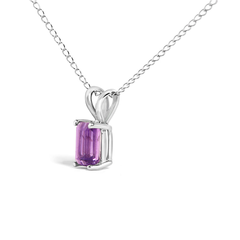 Bids.com 14K White Gold 6x4MM Emerald Cut Purple Amethyst Solitaire Pendant Necklace Necklaces White Smoke White.Gold / 18 / Purple Amethyst,White.Gold / 18 / Green Emerald,White.Gold / 18 / Red Garnet,White.Gold / 18 / Red Ruby,White.Gold / 18 / Blue Sapphire,Yellow.Gold / 18 / Purple Amethyst,Yellow.Gold / 18 / Green Emerald,Yellow.Gold / 18 / Red Garnet,Yel