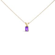 Bids.com 14K White Gold 6x4MM Emerald Cut Purple Amethyst Solitaire Pendant Necklace Necklaces White Smoke Yellow.Gold / 18 / Purple Amethyst