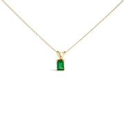 Bids.com 14K White Gold 6x4MM Emerald Cut Purple Amethyst Solitaire Pendant Necklace Necklaces White Smoke Yellow.Gold / 18 / Green Emerald