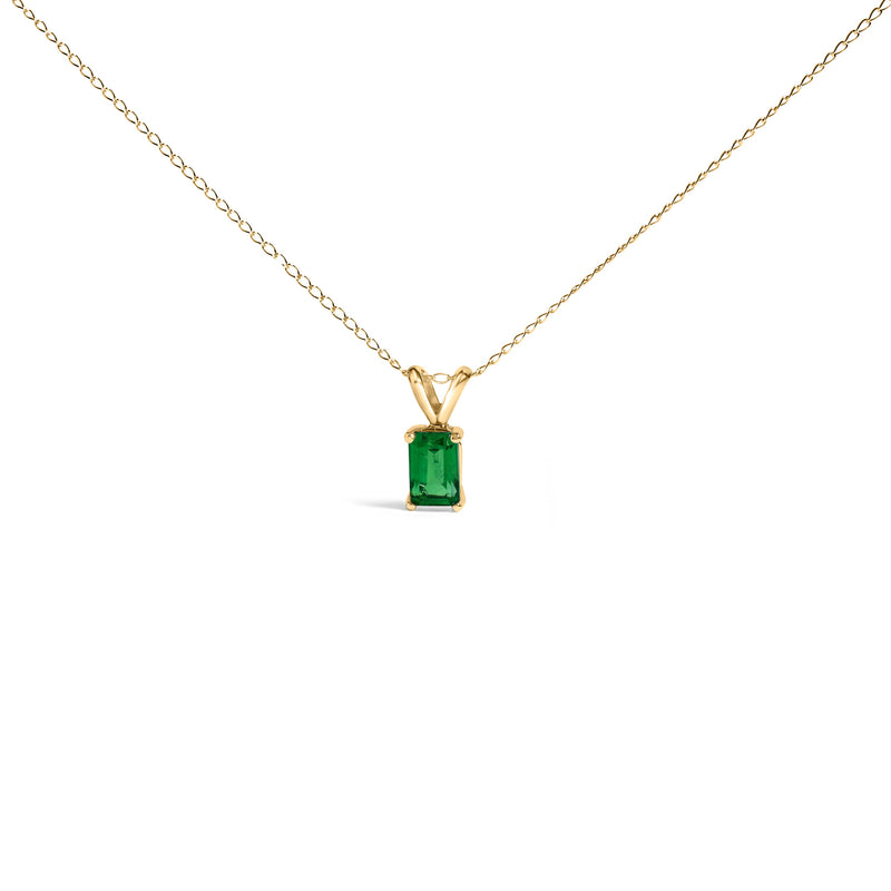 Bids.com 14K White Gold 6x4MM Emerald Cut Purple Amethyst Solitaire Pendant Necklace Necklaces White Smoke Yellow.Gold / 18 / Green Emerald
