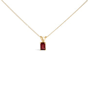 Bids.com 14K White Gold 6x4MM Emerald Cut Purple Amethyst Solitaire Pendant Necklace Necklaces White Smoke Yellow.Gold / 18 / Red Garnet
