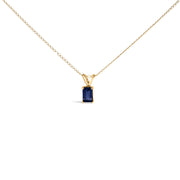 Bids.com 14K White Gold 6x4MM Emerald Cut Purple Amethyst Solitaire Pendant Necklace Necklaces White Smoke Yellow.Gold / 18 / Blue Sapphire